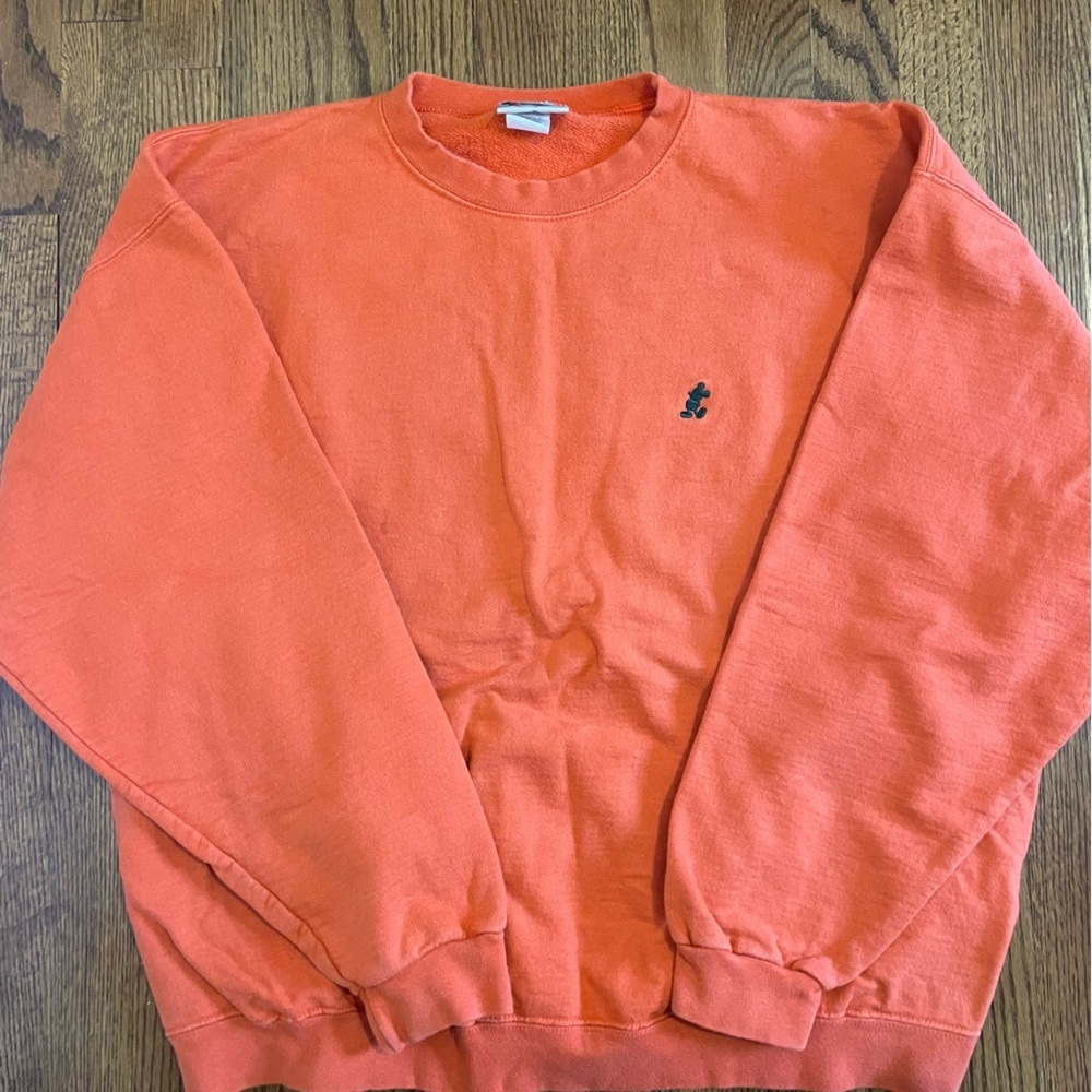 Disney World **2** Sweatshirts Orange Gray Mickey Mouse WDW Size Large - Picture 2 of 15